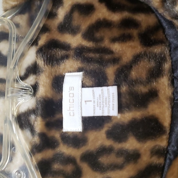 Chicos size 1  faux leopard print jacket blazer - Picture 2 of 4